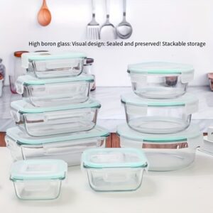 2pcs Set: Transparent Glass Insulated Heat- Lunch Box, Fruit Fresh-Keeping Container, High Borosilicate Rectangular Glass Bento Box, Multi-Grain Rice and Fat-Reduction Meal Container, Glass Storage Jars, Refrigerator-Safe Airtight Food Storage Boxes