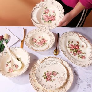 Elegant 12-Inch Golden-Embossed Ceramic Fish Plate - Oval, Large Serving Dish for Steamed Fish & More - Perfect for Home And Commercial Use