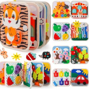 Tiger Cloth Book - Vibrant Colors, Features a Variety of Engaging Activities And Fun Animal Illustrations, Helps Develop 'S Motor Skills And Cognitive Abilities, Made of Tear-Resistant Felt, a Quiet Book for Early Education And Play