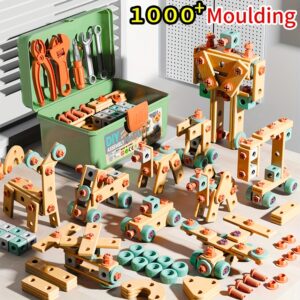 121/122/144pcs Pretend Play Assembly Simulation Screwdriver Tool Box Toy Set Includes Disassembly And Assembly Tools, Screws, And Simulated Repair Kit Can Be Freely Assembled Into Different Shapes, Best Birthday Gift for Boys